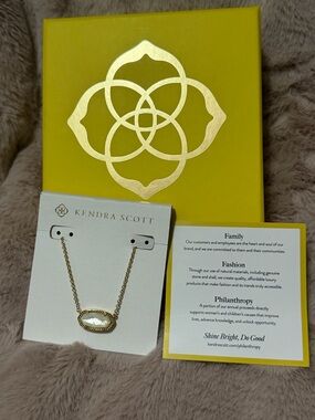 Kendra Scott Gold Chain White Stone Elisa Necklace